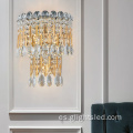 Lámpara de pared LED de cristal K9 para vestíbulo interior de aluminio